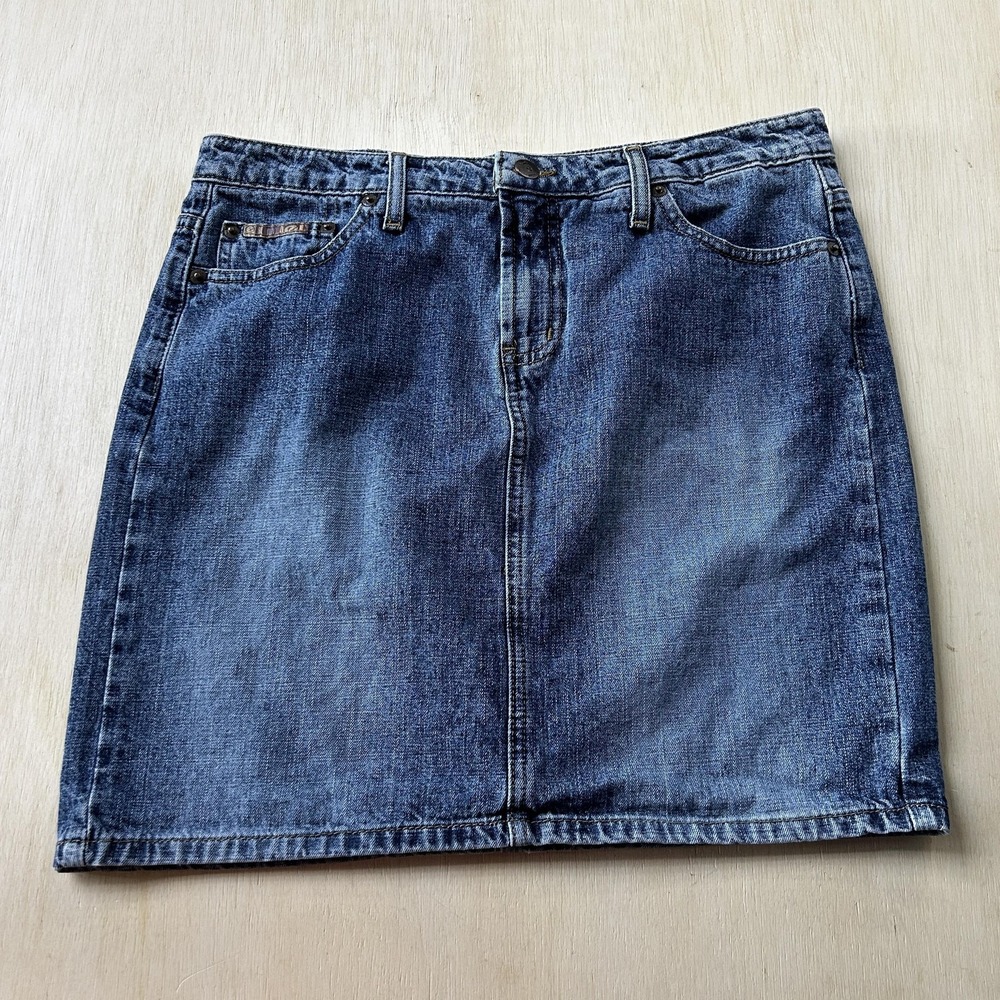 Vintage Lei Denim Jean Skirt Womens 11 Short Straight Pencil Mini Casual Pockets